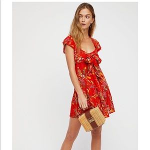 Free people red floral dress